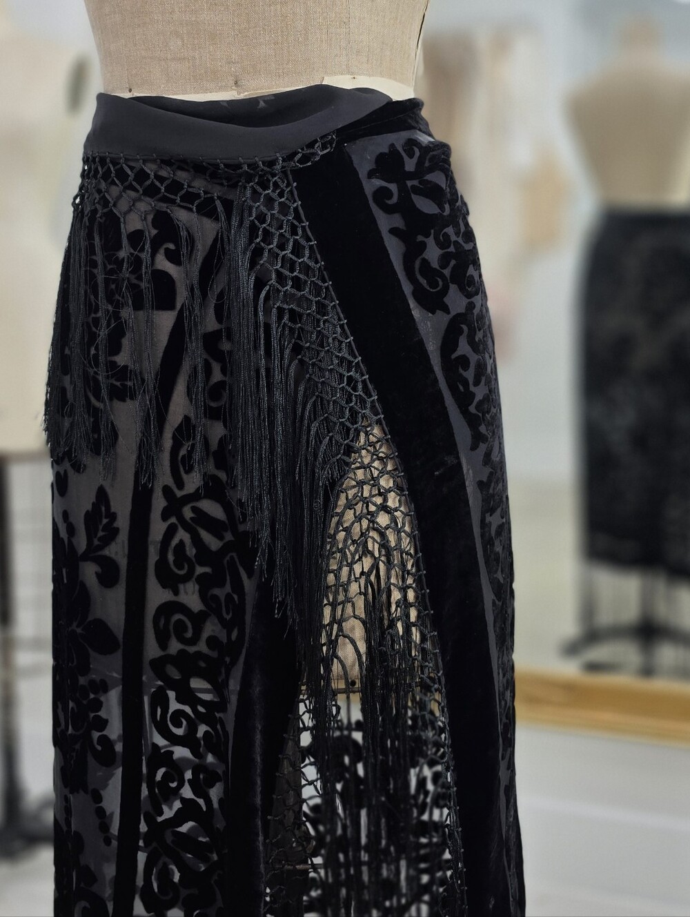Black Velvet Piano Scarf